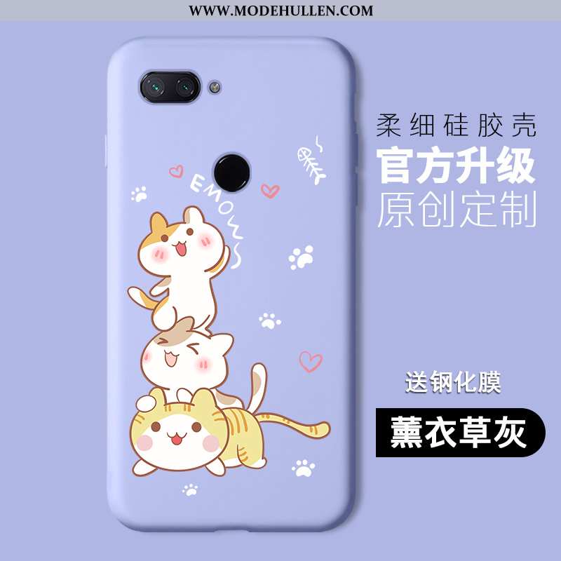 Hülle Xiaomi Mi 8 Lite Schutz Karikatur Lila Case Jugend Handy