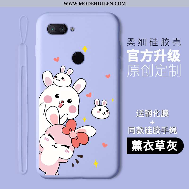 Hülle Xiaomi Mi 8 Lite Schutz Karikatur Lila Case Jugend Handy