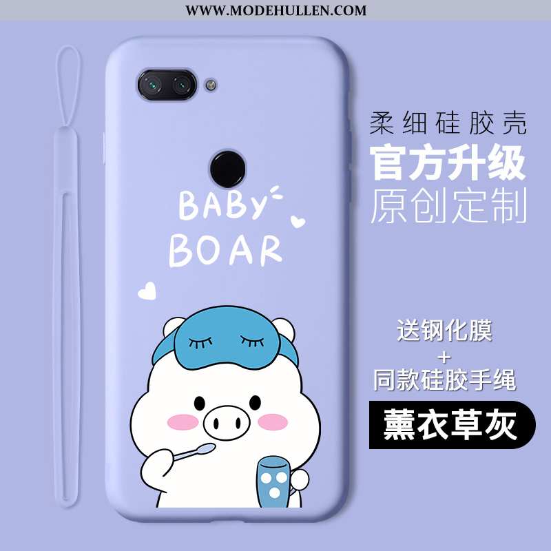 Hülle Xiaomi Mi 8 Lite Schutz Karikatur Lila Case Jugend Handy