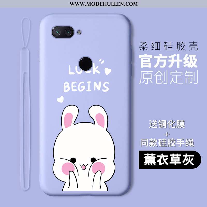 Hülle Xiaomi Mi 8 Lite Schutz Karikatur Lila Case Jugend Handy