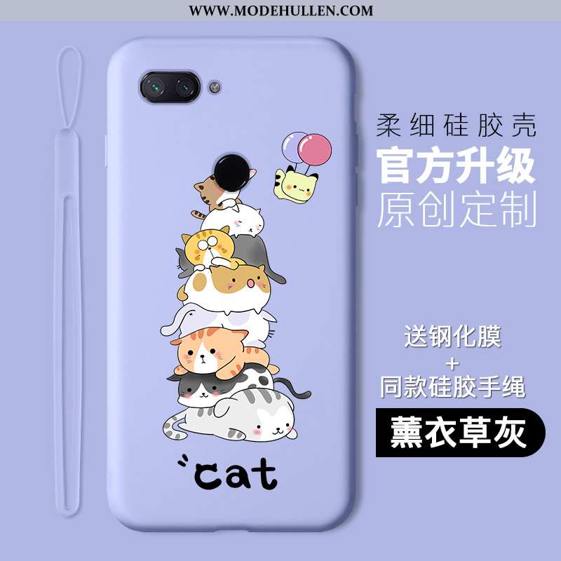 Hülle Xiaomi Mi 8 Lite Schutz Karikatur Lila Case Jugend Handy