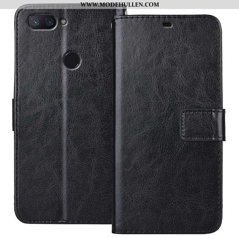 Hülle Xiaomi Mi 8 Lite Schutz Lederhülle Case Weiche Geldbörse Mini Folio Schwarz