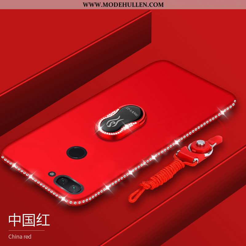 Hülle Xiaomi Mi 8 Lite Silikon Schutz Handy Trend Strass Einfassung Weiche Lila