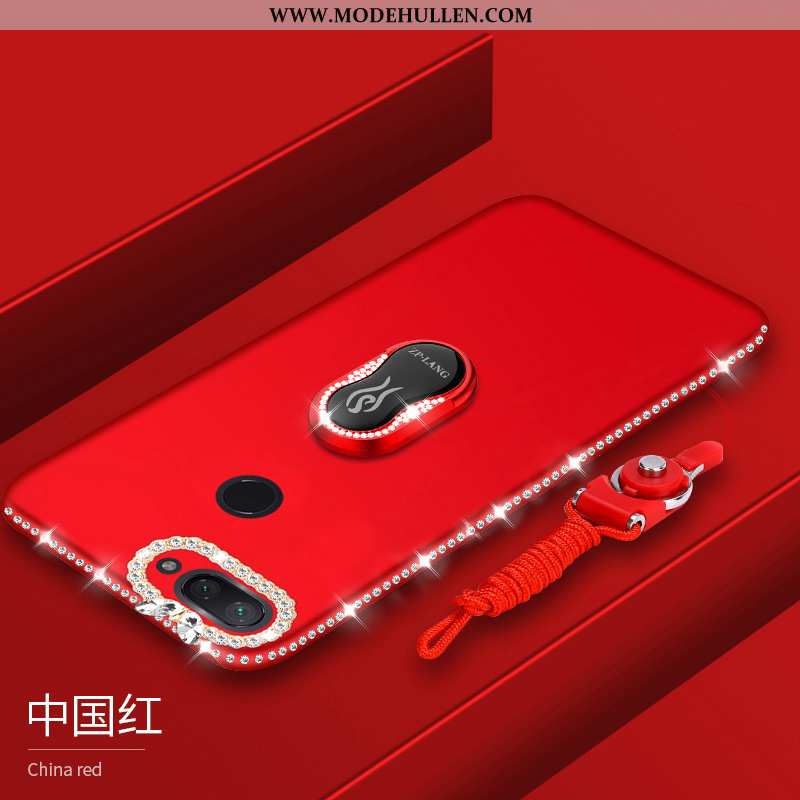 Hülle Xiaomi Mi 8 Lite Silikon Schutz Handy Trend Strass Einfassung Weiche Lila