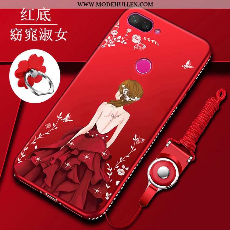 Hülle Xiaomi Mi 8 Lite Silikon Schutz Nubuck Weiche Alles Inklusive Anti-sturz Mini Rote