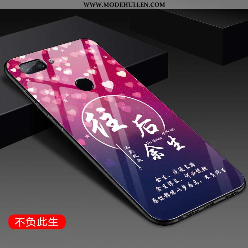 Hülle Xiaomi Mi 8 Lite Silikon Schutz Schwer Mini Glas Weiche Case Rosa