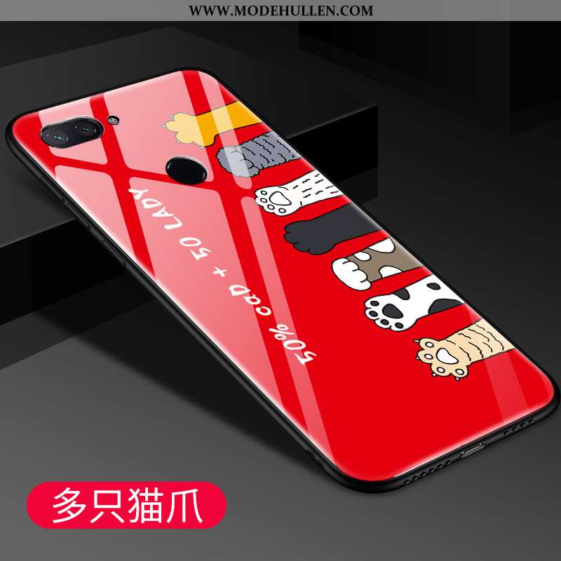 Hülle Xiaomi Mi 8 Lite Trend Schutz Glas Case Netto Rot Jugend Karikatur Rosa