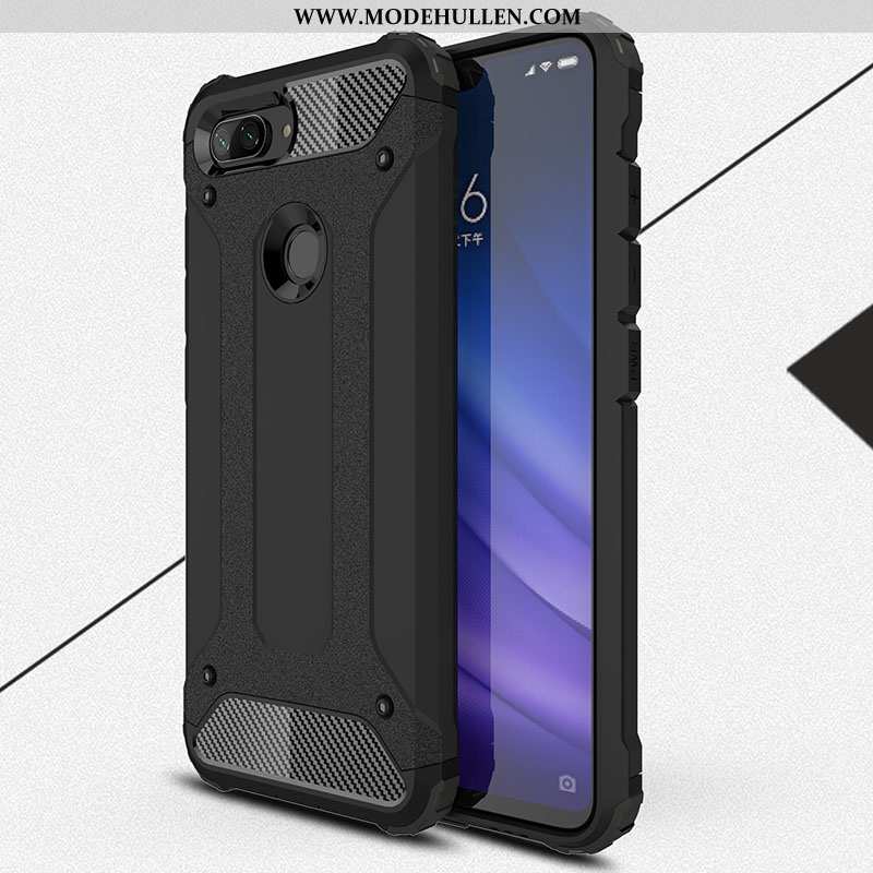 Hülle Xiaomi Mi 8 Lite Weiche Nubuck Blau Handy Muster Jugend Schwer