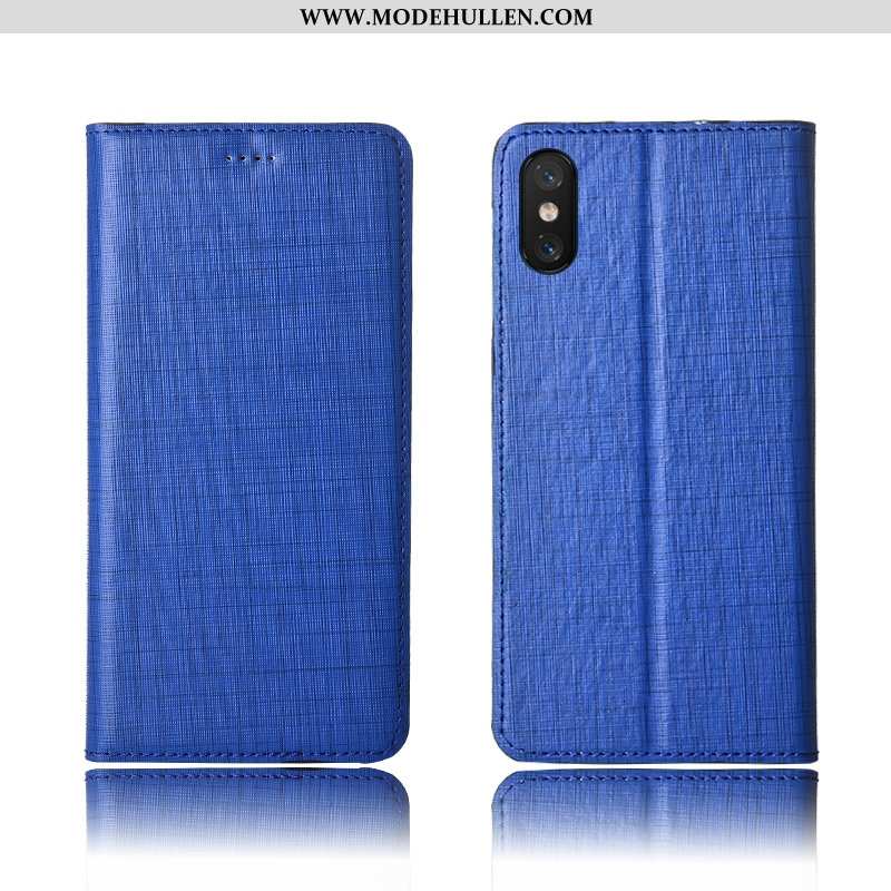 Hülle Xiaomi Mi 8 Pro Echt Leder Muster Clamshell Lederhülle Mini Neu Rote