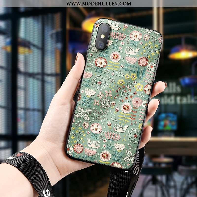 Hülle Xiaomi Mi 8 Pro Prägung Muster Hintere Abdeckung Jugend Handy Case Dreidimensional Grün