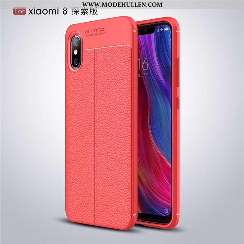 Hülle Xiaomi Mi 8 Pro Schutz Lederhülle Anti-sturz Trend Einfach Case Dünne Schwarz