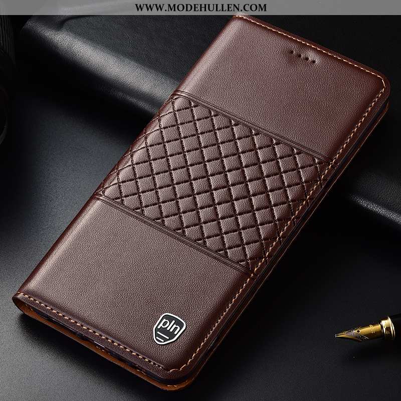 Hülle Xiaomi Mi 8 Pro Schutz Lederhülle Handy Kariert Einfassung Anti-sturz Case Schwarz