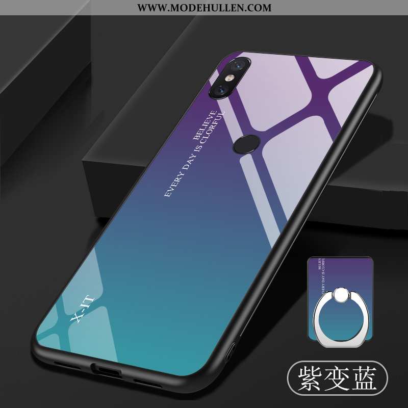 Hülle Xiaomi Mi 8 Pro Trend Weiche Temperieren Glas Muster Farbverlauf Mini Blau