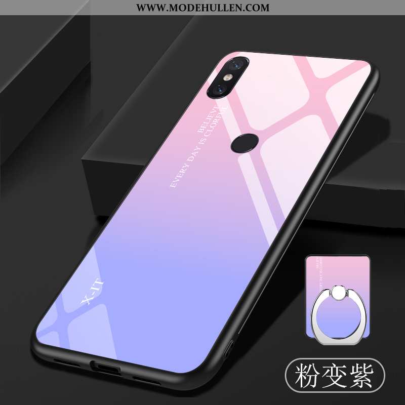 Hülle Xiaomi Mi 8 Pro Trend Weiche Temperieren Glas Muster Farbverlauf Mini Blau