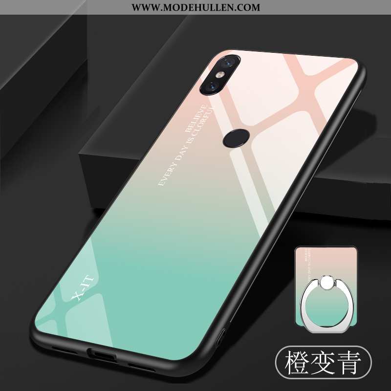 Hülle Xiaomi Mi 8 Pro Trend Weiche Temperieren Glas Muster Farbverlauf Mini Blau