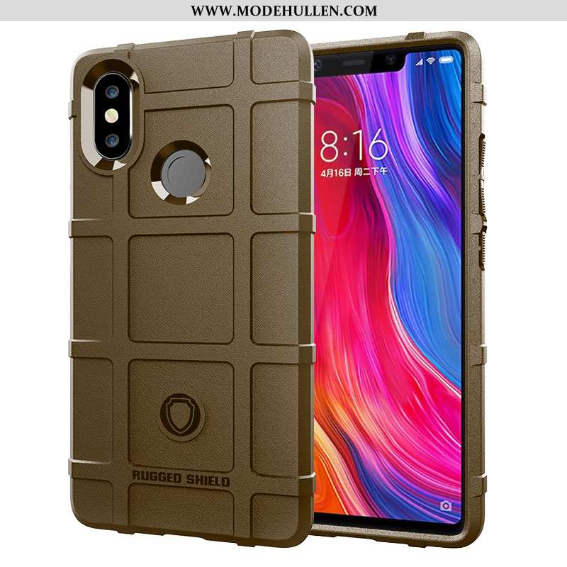 Hülle Xiaomi Mi 8 Schutz Persönlichkeit Silikon Trend Case Mini Weiche Braun