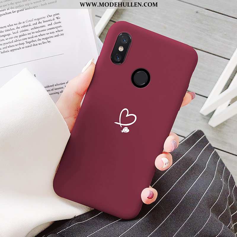 Hülle Xiaomi Mi 8 Schutz Persönlichkeit Trend Liebe Einfach Weiche Jugend Burgund