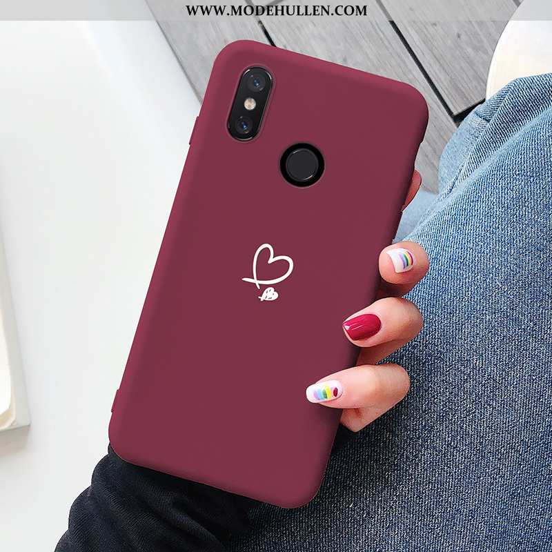 Hülle Xiaomi Mi 8 Schutz Persönlichkeit Trend Liebe Einfach Weiche Jugend Burgund