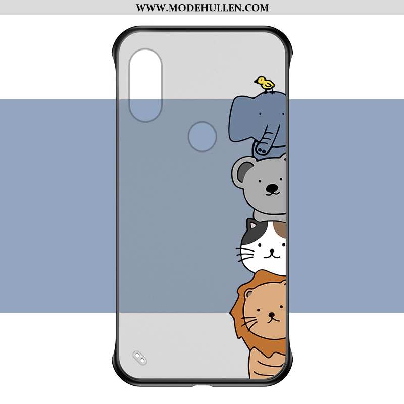Hülle Xiaomi Mi 8 Schutz Transparent Prägung Grenze Muster Grau Handy