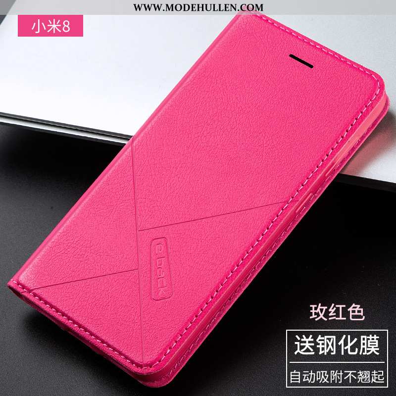 Hülle Xiaomi Mi 8 Silikon Schutz Alles Inklusive Lederhülle Jugend Case Rot Rosa