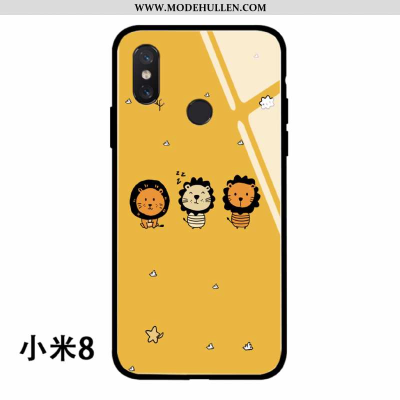 Hülle Xiaomi Mi 8 Silikon Schutz Glas Mini Dünne Karikatur Case Gelbe