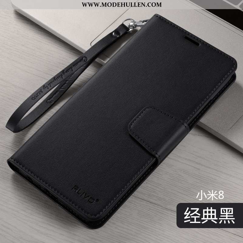 Hülle Xiaomi Mi 8 Silikon Schutz Lederhülle Super Case Lila Mini