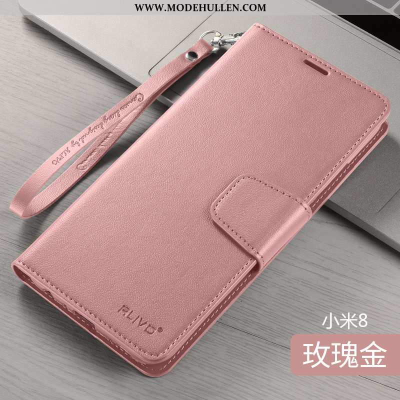 Hülle Xiaomi Mi 8 Silikon Schutz Lederhülle Super Case Lila Mini