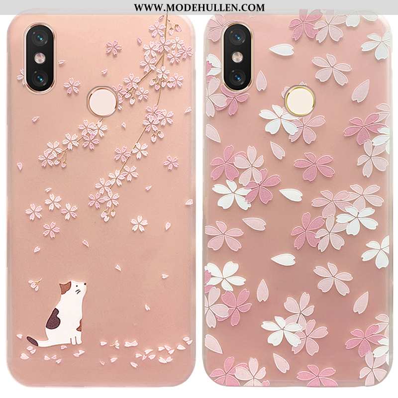 Hülle Xiaomi Mi 8 Super Weiche Rosa Transparent Anti-sturz Nubuck Muster