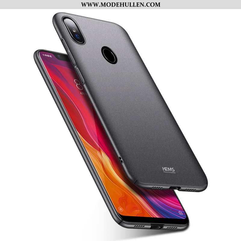 Hülle Xiaomi Mi 8 Trend Super Schwer Schutz Handy Hintere Abdeckung Nubuck Schwarz