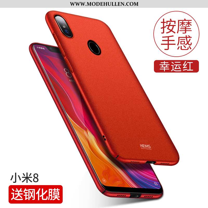 Hülle Xiaomi Mi 8 Trend Super Schwer Schutz Handy Hintere Abdeckung Nubuck Schwarz