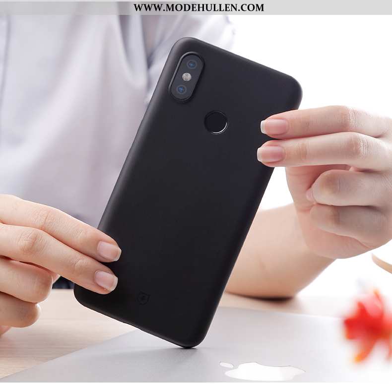 Hülle Xiaomi Mi 8 Weiche Dünne Handy Case Nubuck Persönlichkeit Anti-sturz Schwarz