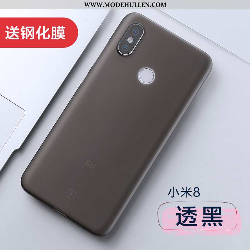 Hülle Xiaomi Mi 8 Weiche Dünne Handy Case Nubuck Persönlichkeit Anti-sturz Schwarz