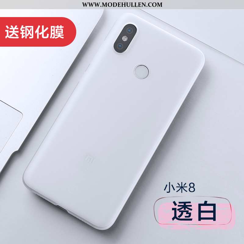 Hülle Xiaomi Mi 8 Weiche Dünne Handy Case Nubuck Persönlichkeit Anti-sturz Schwarz