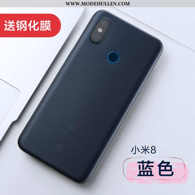 Hülle Xiaomi Mi 8 Weiche Dünne Handy Case Nubuck Persönlichkeit Anti-sturz Schwarz