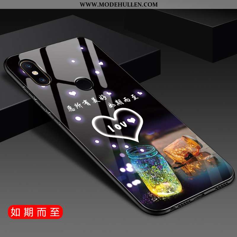 Hülle Xiaomi Mi 8 Weiche Silikon Schutz Mini Glas Blau