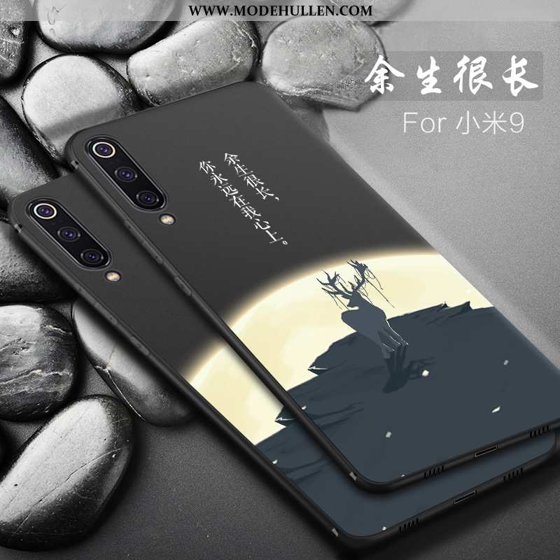 Hülle Xiaomi Mi 9 Kreativ Super Silikon Persönlichkeit Handy Schutz Mini Schwarz