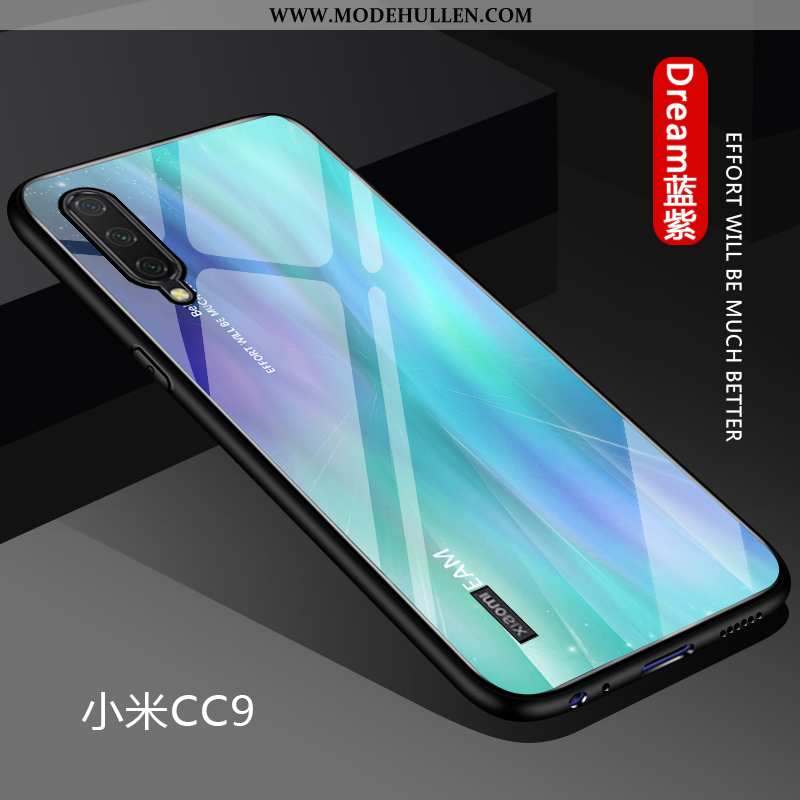 Hülle Xiaomi Mi 9 Lite Glas Persönlichkeit Angepasst Dünne Liebhaber Farbverlauf Schwer Dunkelblau