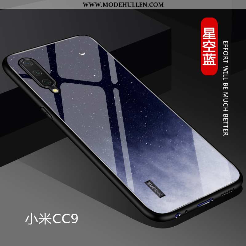 Hülle Xiaomi Mi 9 Lite Glas Persönlichkeit Angepasst Dünne Liebhaber Farbverlauf Schwer Dunkelblau