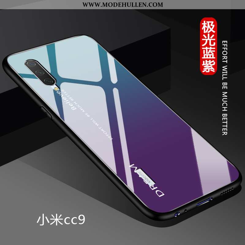 Hülle Xiaomi Mi 9 Lite Glas Persönlichkeit Angepasst Dünne Liebhaber Farbverlauf Schwer Dunkelblau