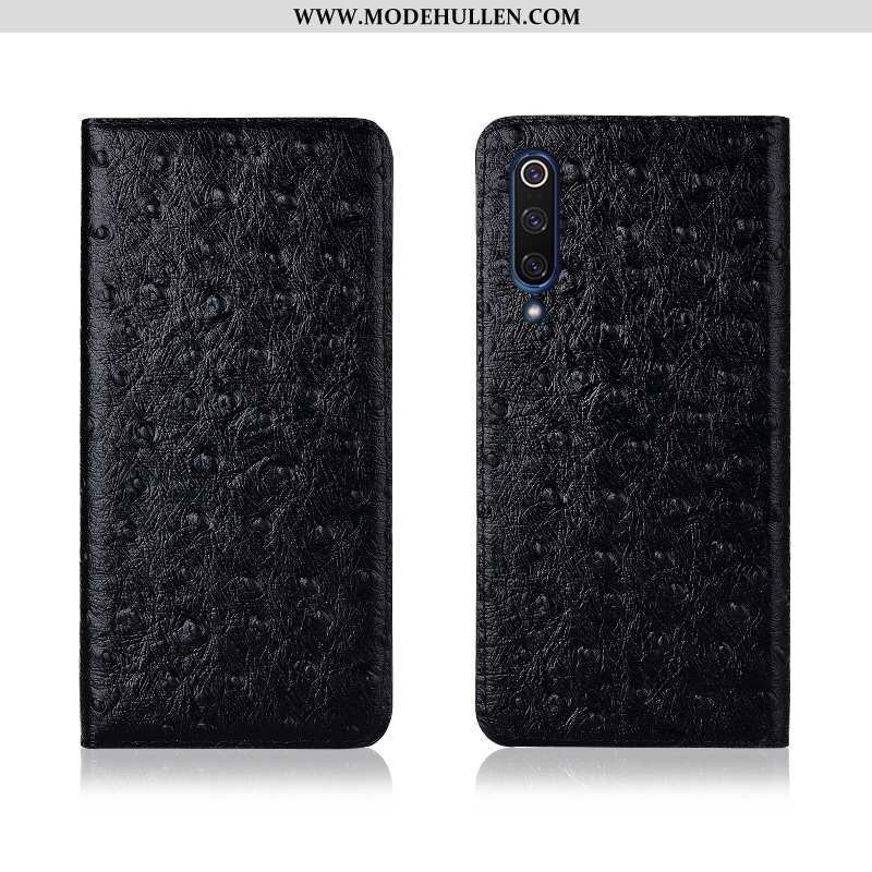 Hülle Xiaomi Mi 9 Lite Muster Weiche Einfassung Anti-sturz Schwarz Schutz Lederhülle