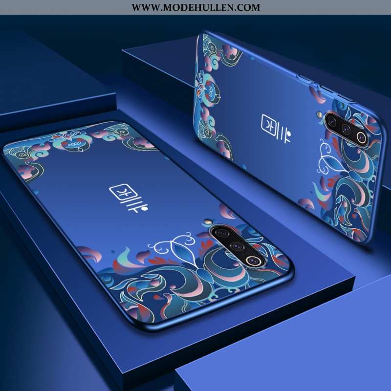 Hülle Xiaomi Mi 9 Schutz Nubuck Dünne Handy Mini Blau Super