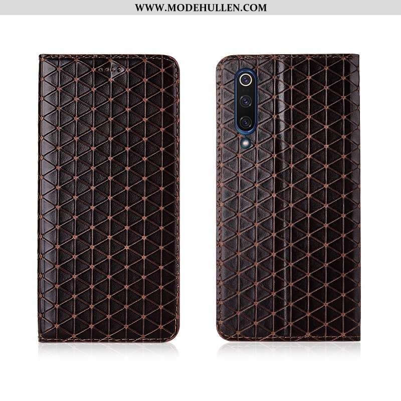 Hülle Xiaomi Mi 9 Se Echt Leder Weiche Muster Silikon Mini Neu Einfassung Braun