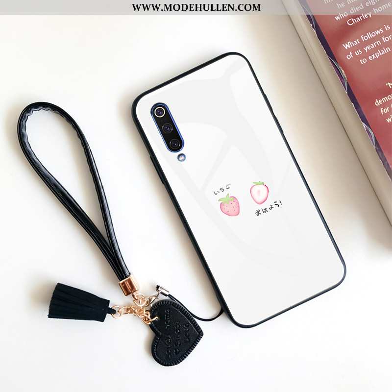 Hülle Xiaomi Mi 9 Se Glas Persönlichkeit Case Erdbeere Handy Schwer Mini Weiße