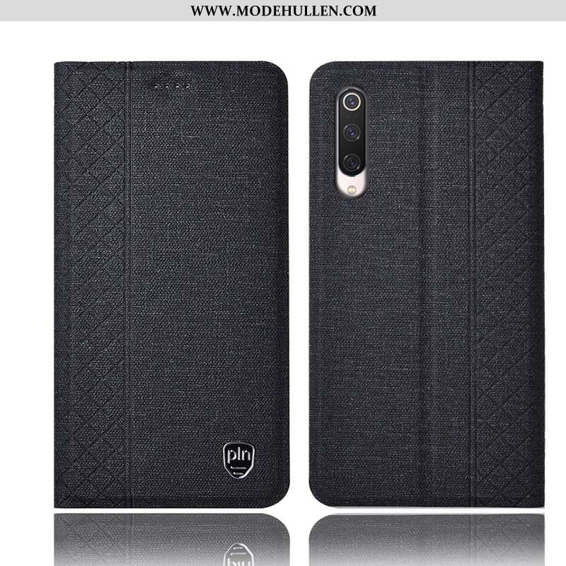 Hülle Xiaomi Mi 9 Se Lederhülle Schutz Grau Baumwolle Und Leinen Mini Case