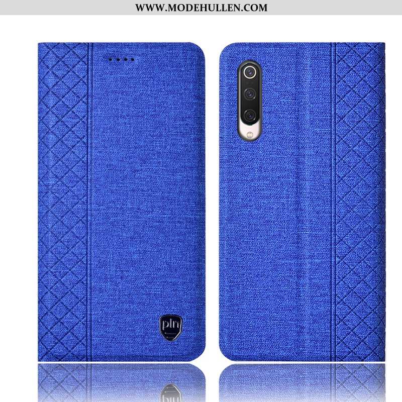 Hülle Xiaomi Mi 9 Se Lederhülle Schutz Grau Baumwolle Und Leinen Mini Case