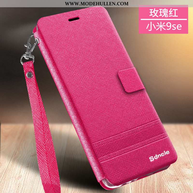 Hülle Xiaomi Mi 9 Se Schutz Lederhülle Einfassung Mini Handy Trend Rosa