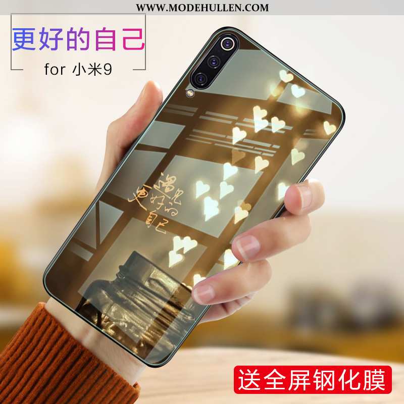 Hülle Xiaomi Mi 9 Silikon Schutz Persönlichkeit Kreativ Glas Handy Weiche Lila