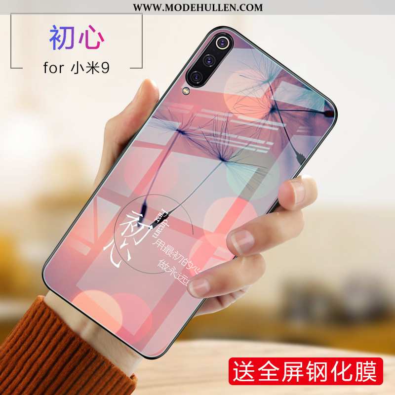 Hülle Xiaomi Mi 9 Silikon Schutz Persönlichkeit Kreativ Glas Handy Weiche Lila