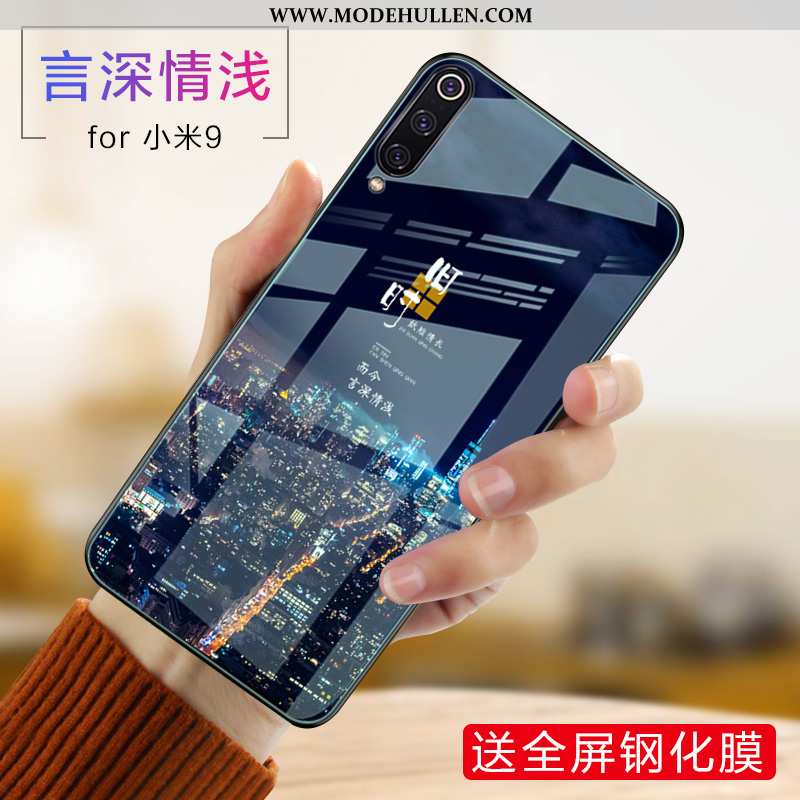 Hülle Xiaomi Mi 9 Silikon Schutz Persönlichkeit Kreativ Glas Handy Weiche Lila