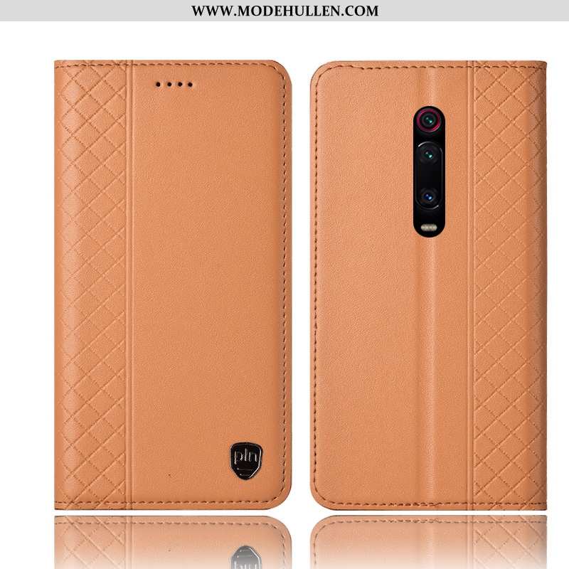 Hülle Xiaomi Mi 9t Echt Leder Schutz Gelb Case Mini Jugend Anti-sturz Gelbe